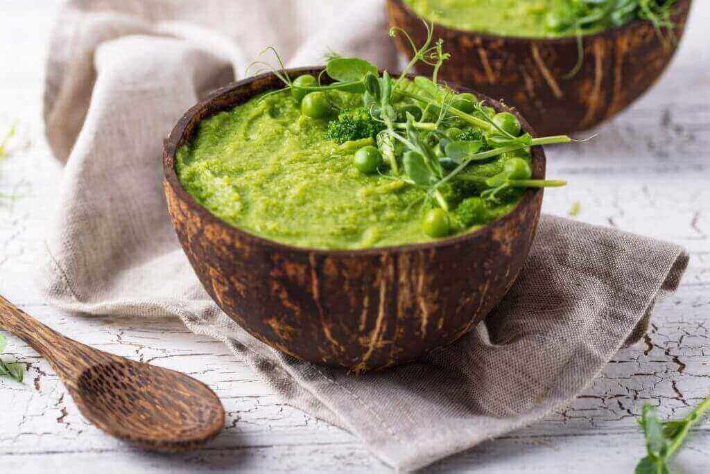 bowl of microgreen smoothie