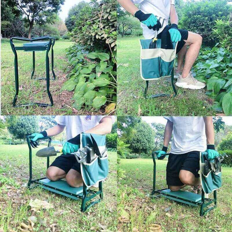 BESTHLS Garden Kneeler and Seat - Heavy Duty Folding Stool for Gardening, Protects Knees and Back, Supports up to 330 lbs - Great Gift for Gardeners