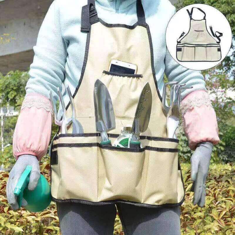 Handle Garden Planting Tools Set for Woman Man 11 Pieces for Gardening Gifts,Heavy Duty Aluminum Hand Tool with Apron,Storage Tote Bag