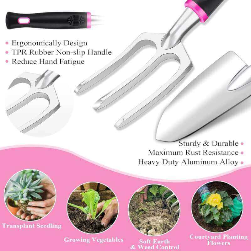 hlwdflz pink garden tool set gardening gifts for women review