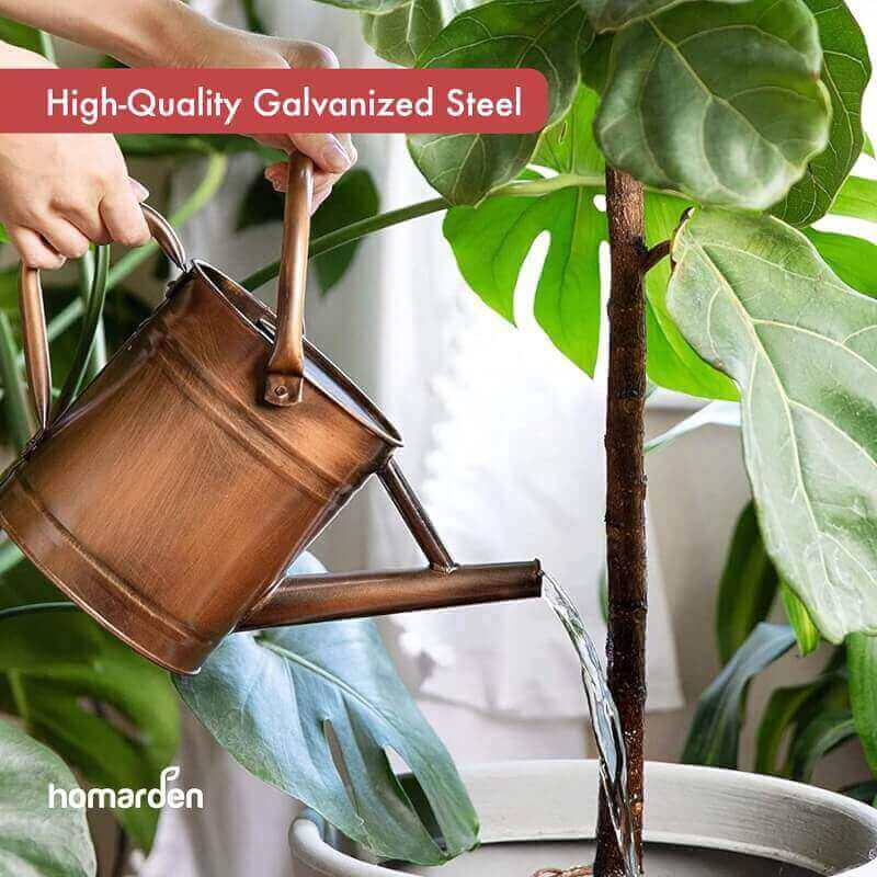 Homarden Metal Watering Can - 81 oz Copper Watering Can with Removable Spout - Galvanized Indoor Watering Can - Bonsai Watering Can for Outdoor - Decorative Small Watering Cans for House Plants