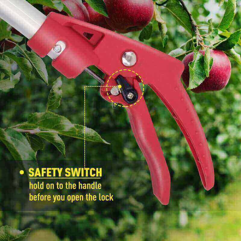 Altdorff Cut and Hold Pruner Set, Lightweight 32-Inch Long Reach Pruner One-Handed Operation, Hold Long Reach Cut Rotating, 8.3 Hand Pruner for Branch Pruning, Fruit Picking, Prickly Plants  Roses