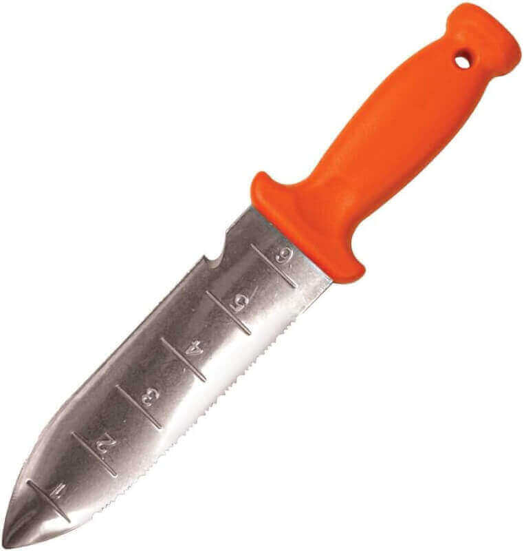 A.M. Leonard Deluxe Soil Knife, Orange – Hori Hori w/ 6-Inch Stainless Steel Blade