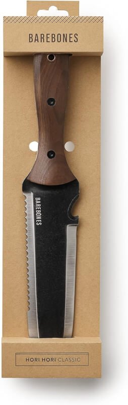 Barebones Hori Hori Classic Garden Knife - Heat-Tempered Stainless Steel Blade and Walnut Handle