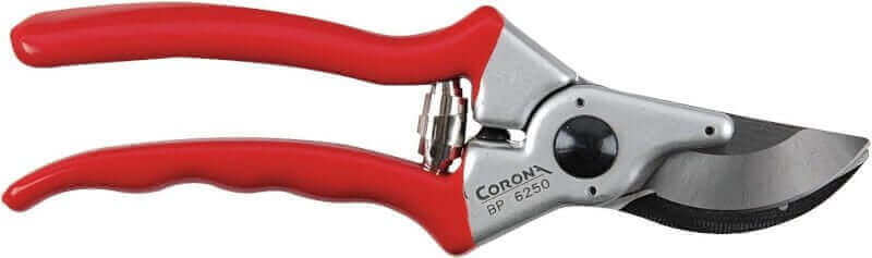 Corona BP 6250 Forged Steel Blade Lightweight Aluminum Handles Bypass Hand Pruner-1 Inch Cut Capacity Stem and Branch Garden Shears, Red