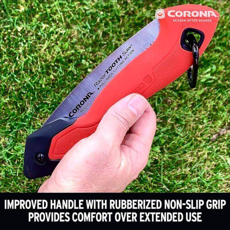 Corona Tools 10-Inch RazorTOOTH Folding Pruning Designed for Single Use | Curved Blade Hand Saw | Cuts Branches Up to 6 in Diameter | RS16150, Red
