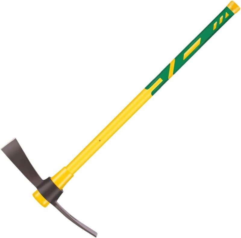Cutter Mattock, 36 Heavy Duty Pick Axe with Forged Heat Treated Steel Blades Hoe for Weeding, Prying and Chopping, Digging Tool with Fiberglass Handle (36.3inch, Yellow)