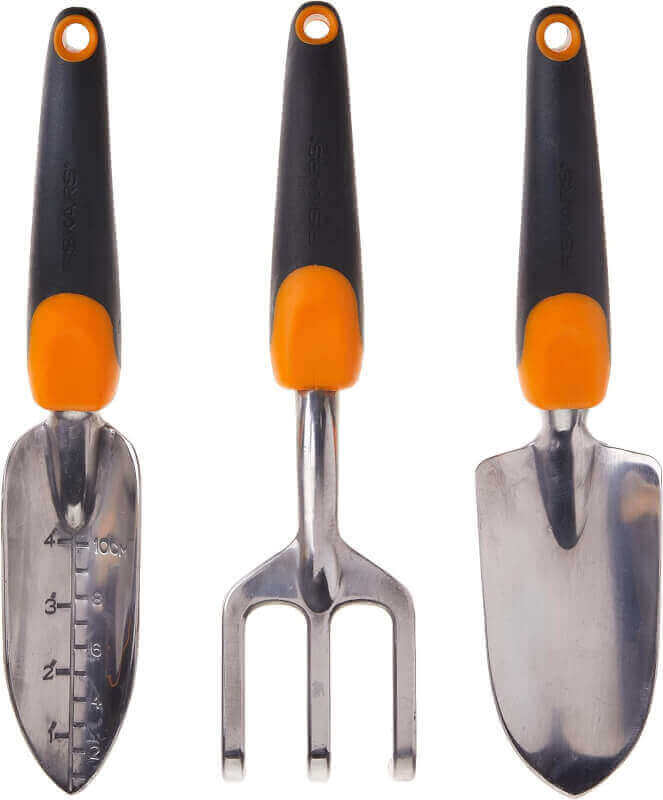 Fiskars 384490-1001 Ergo Garden Tool Set, 3 Piece, Black/Orange 2-Pack