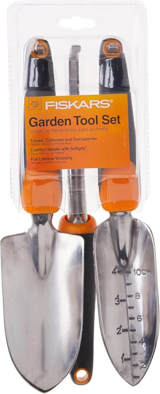 Fiskars 384490-1001 Ergo Garden Tool Set, 3 Piece, Black/Orange 2-Pack