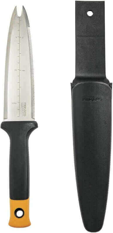 Fiskars Hori Hori Knife - Heavy Duty Gardening Hand Tool with Hang Hole - Lawn and Yard Tools - Black/Orange