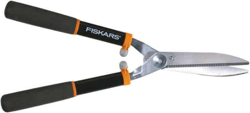 Fiskars Power Lever Hedge Shears - 8 Stainless Steel Blades - Plant Cutting Scissors with Sharp Precision-Ground Steel Blade