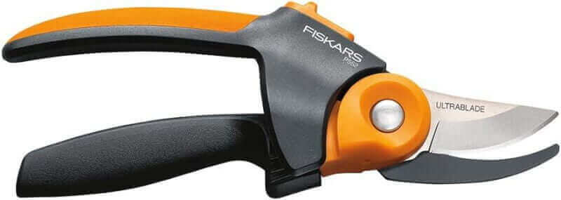 Fiskars PowerGear2 UltraBlade Softgrip Pruner, Black/Orange