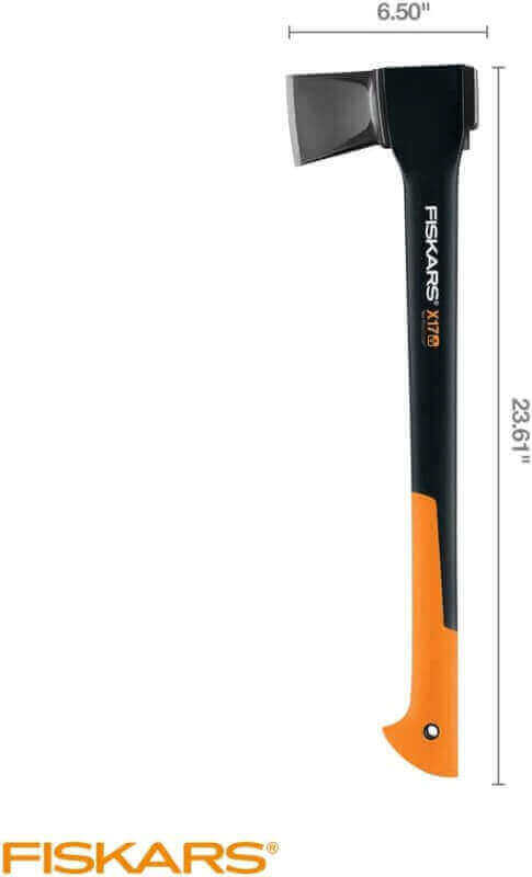 Fiskars X25 Splitting Axe - Wood Splitter for Medium to Large Size Logs with 28 Shock-Absorbing Handle - Black/Orange