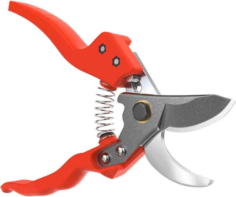 garden shears handheld for with SK5 Blades,garden clippers with Soft Grip Handle,hedge clippers shears with Blade Lock,Sharp Precision Pruning Scissors,Heavy Duty Handheld PruningShears,red