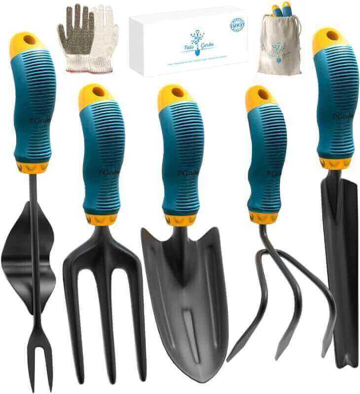 Gardening Tools Set from Alloy Steel - Heavy Duty Garden Tool Set with Light  Rubber Non-Slip Handle - Gardening Tool Kit - Ergonomic Garden Hand Tools - Gardening Gifts for Men and Women