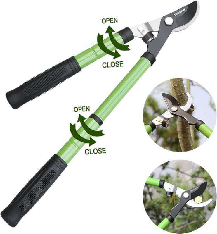 GARDENWORK 28-37 Metal Anvil Loppers,Hand Lopper for Tree Trimming,Garden Loppers  Pruners Heavy Duty with SK5 Blade,Bypass Loppers with Extendable Handles for Cutting 2in Tree and Shrub Care