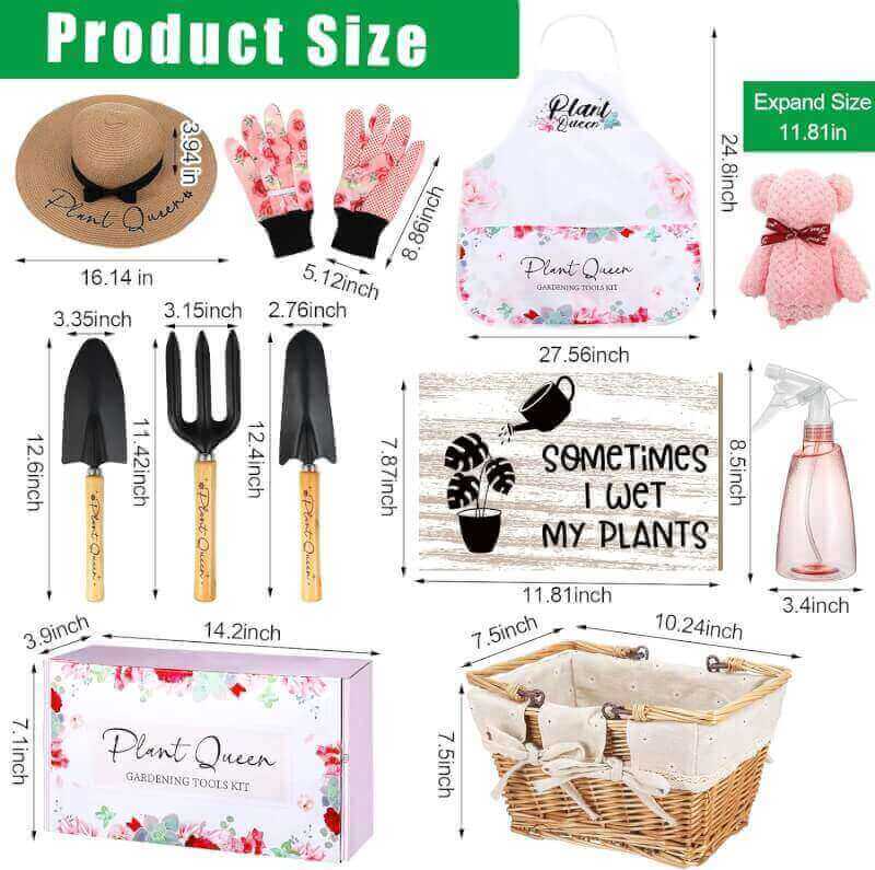 Gisafai 11 Pcs Plant Queen Gardening Gifts Sets for Women Plant Lover Gifts Gardening Tools Kit Christmas Birthday Gift and Decorations for Her Mom Grandmother Holiday Winter Horticulture Starter