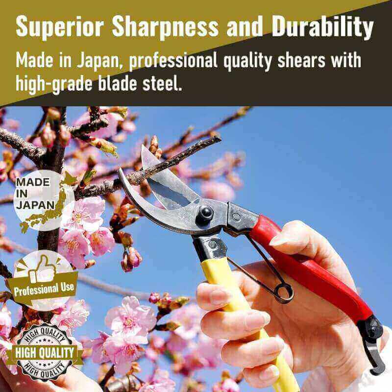 GOUGIRI Japanese Pruning Shears 8” Bypass Pruners Garden Scissors Gardening Tools