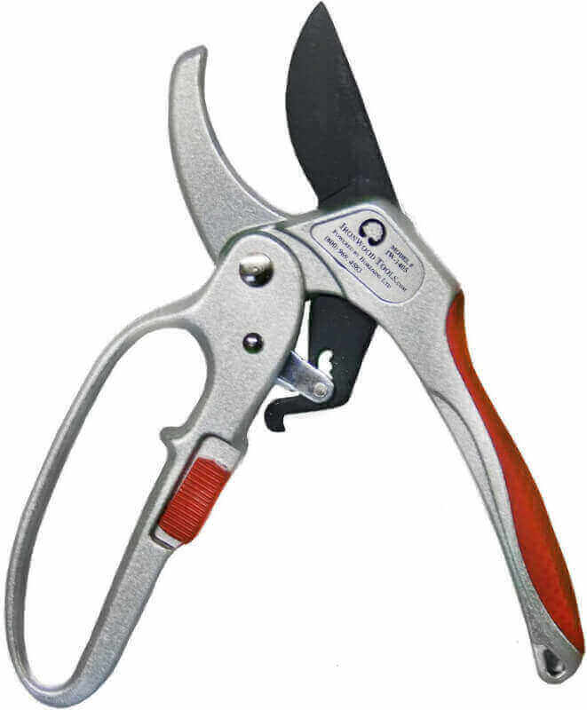 Ironwood Tool Company Ratchet Pruning Shears, Cuts up to 1, for Weak Hands, Gardening Gift, H107