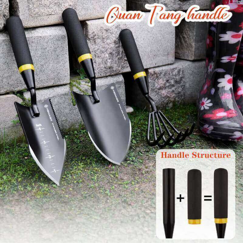 KEMAIER Heavy Duty Stainless Steel Garden Tool Set - Thoughtfully Crafted for Outdoor Patio Use, Ideal for Both Men and Women. Includes Gardening Trowel, Transplanting Shovel, and Hand Cultivators