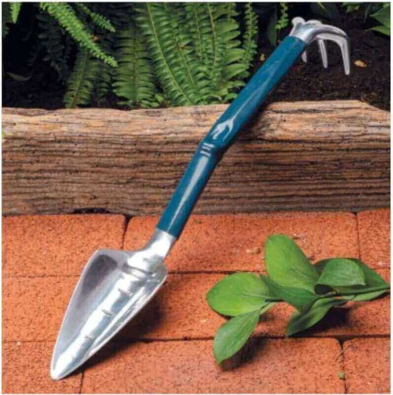 Kings County Tools Combo Garden Hand Tool | Combination Trowel  Rake | Trake Measures 17” | Use for Weeding, Planting and Transporting | Polished Cast-Aluminum