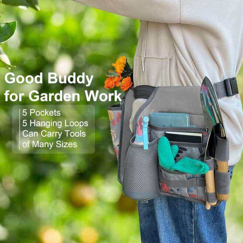 MDSTOP Garden Tool Belt Gardening Apron Set - Garden Apron W/Pockets Gardening Tool Pouch Garden Tool Organizer Belt