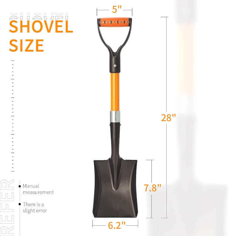Mini Square Shovel, Kids Beach Shovel ,Shovels for Digging 28-inch with Fiberglass Handle,Small Garden Shovel, Kids Snow Shovel,Shovels for Gardening with D- Handle Gardening Tools