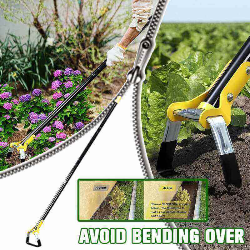 REDMOL Hoe Garden Tool - Newest Garden Hula Hoes for Weeding Gardening Long Handle Heavy Duty - Adjustable Weeding Loop Stirrup Hoe Garden Tool (30-60Inch)
