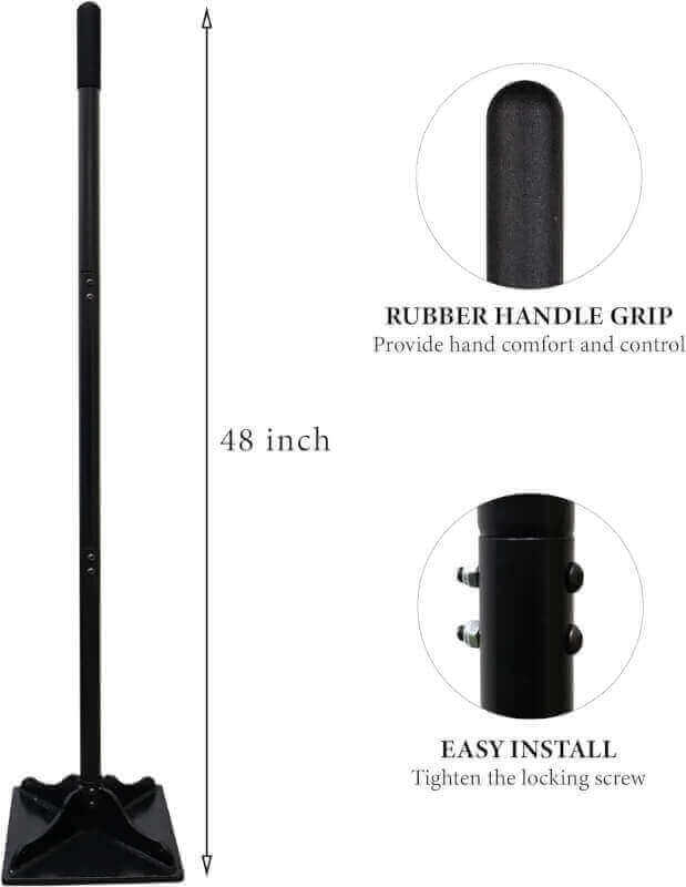 Tamper with 48 inch Steel Handle 10x10 Yard Garden Tamper with Rubber Grip for Laborsaving Tamper Heavy Duty Ideal Tool for Leveling Ground Installing pavers and Repairing Blacktop