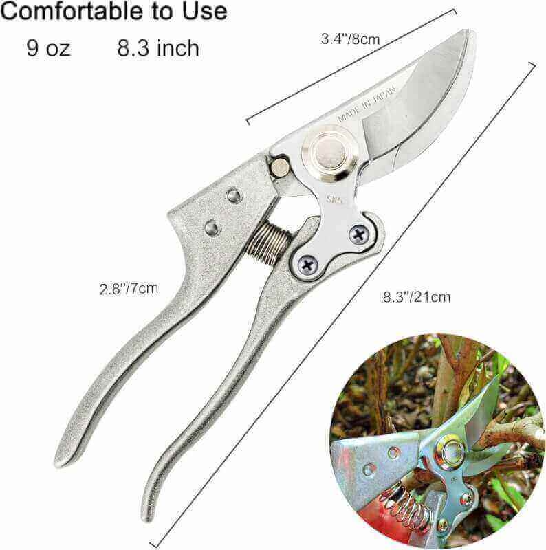 TONMA [Made in Japan] Pruning Shears 8 Inch Professional Bypass Garden Scissors Secateurs, Premium Quality Japanese Gardening Tools Plant Hand Pruner Garden Clippers with Ergonomic Handle