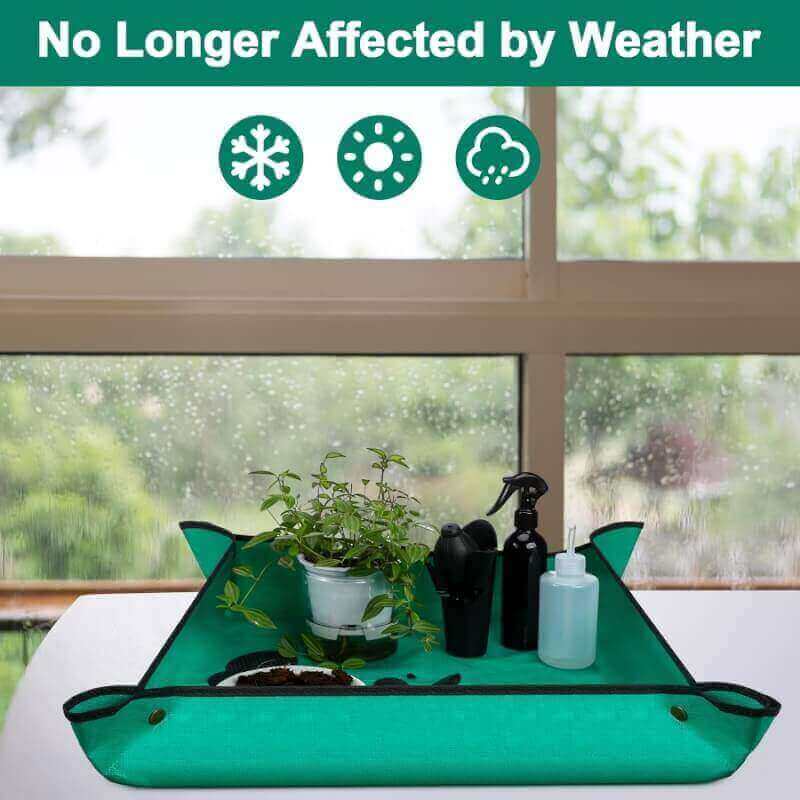 Umigy 3 Pcs Repotting Mat for Indoor Plants Portable Potting Tray with 30 Mesh Pads 13 Mini Garden Tools for Mess Control, 39.4 x 39.4, 29.5 x 29.5, 19.7 x 19.7 (Stylish Style)