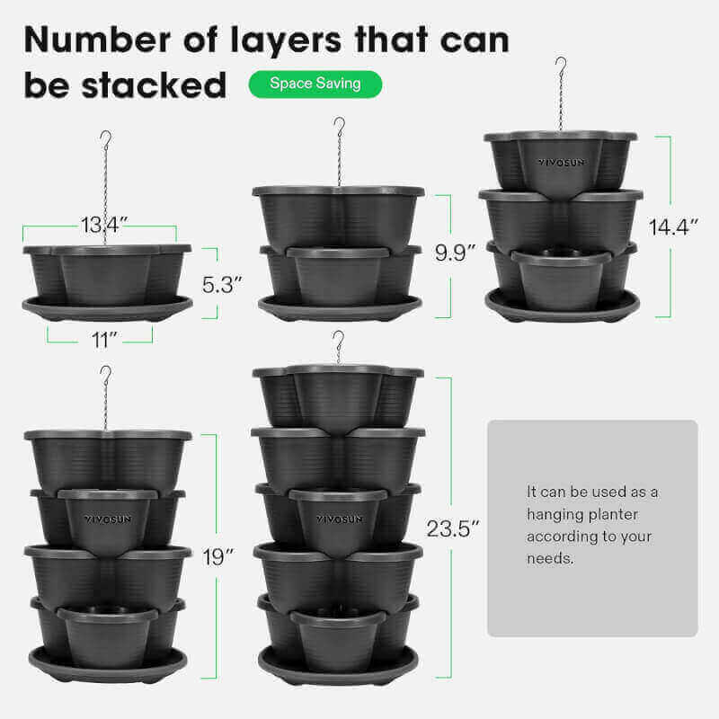 VIVOSUN 5 Tier Vertical Gardening Stackable Planter for Strawberries, Flowers, Herbs, Vegetables