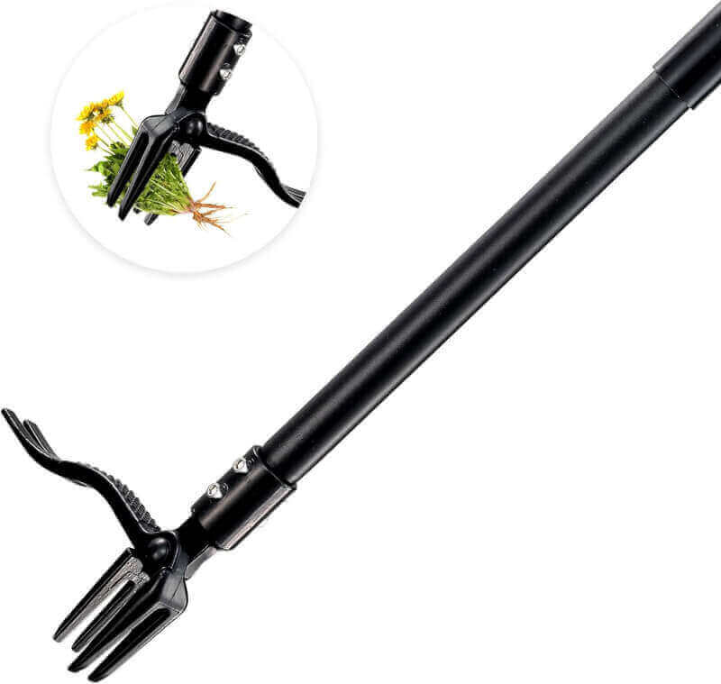 Weed Puller with Long Handle- 63inch - Adjustable Stand Up Weed Puller Tool, Heavy Duty Stand Dandelion Digger Puller, Ergonomic Standing Weeding Puller Tool Weed Picker for Garden Lawn Farmland
