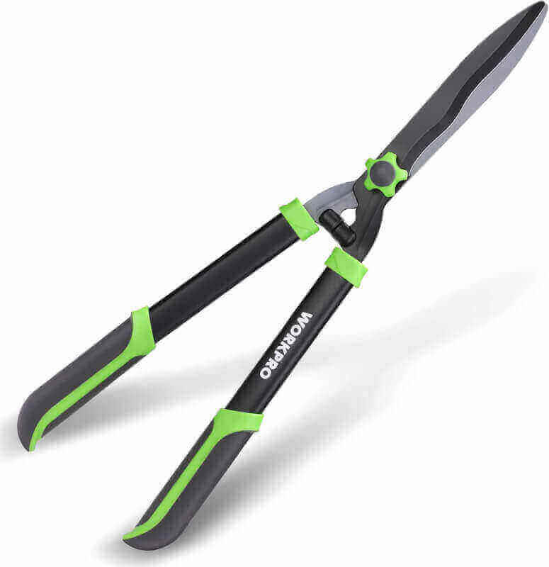 WORKPRO Hedge Shears, 23 Manual Hedge Trimmers with Wavy Blade  Ergonomic Comfortable Handle, Home Garden Pruner Hedge Clippers Perfect for Trimming Borders, Boxwood, and Tall Bushes