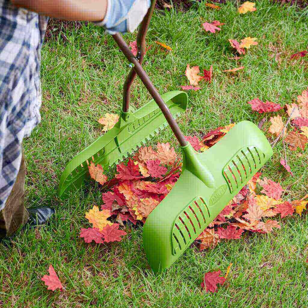 ames leaf grabber rake with long handle cushioned grip for leaves lawn clippings twigs yard waste 4