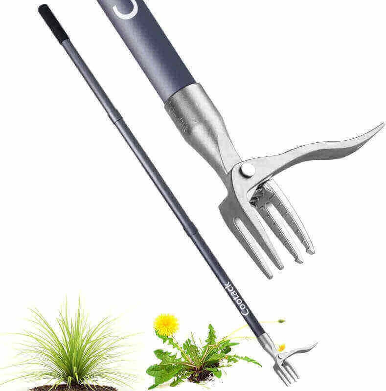 Cootack 52 Weed Puller Long Handle Stand-up Weeding Tool Long Hand Weeder with Stainless Steel Claw for Garden/Yard/Lawn, Easily Weed Remover Without Bending or Kneeling