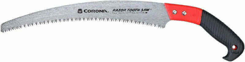 corona tools 13 inch razortooth pruning saw tree saw designed for single hand use curved blade hand saw cuts branches up