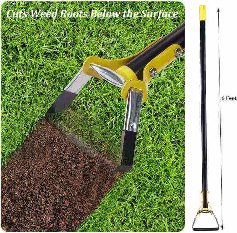 DockMoor Stirrup Hoe for Weeding,Hula Hoe Garden Tools,6 FT Scuffle Loop Garden Hoes with Adjustable 72 Inch Stainless Steel Handle