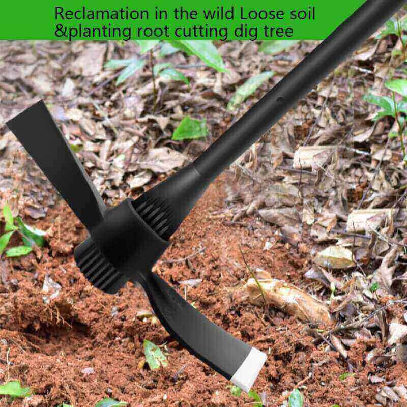 Garden Pick Cutter Mattock, 36 Heavy Duty Pick Axe with Forged Heat Treated Steel Blades Hoe for Weeding, Prying and Chopping, Digging Tool with Fiberglass Handle (5LB-with 36 Fiberglass Handle)