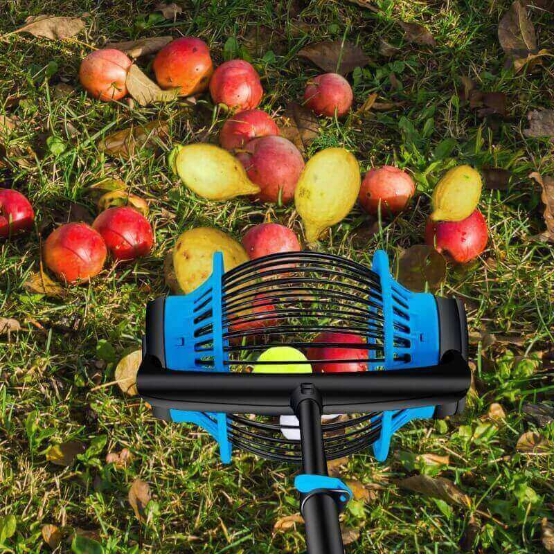 Zozen Nut Gatherer, Fruit Collector, Ball Picker - Side Opening Dump | Apply to Bigger Nuts, Sweet Gum Balls, Golf Balls, Tennis, Apple, Lemons, Objects 1.5 to 3 in Sizes, Capacity 1.5 Gallon.