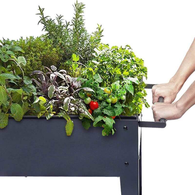 foyuee raised planter box with legs outdoor elevated garden bed on wheels for vegetables flower herb patio 2