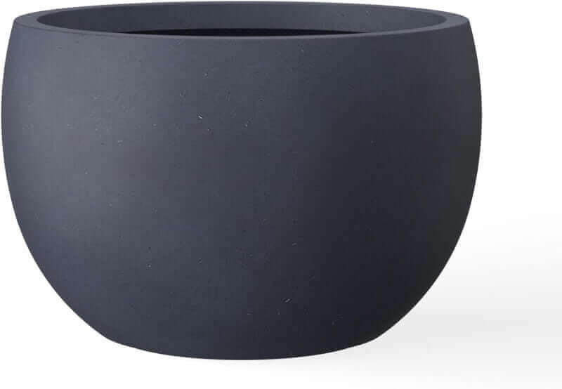 Kante 19.9 Dia Round Concrete Planter, Outdoor/Indoor Large Bowl Plant Pots with Drainage Hole and Rubber Plug for Garden Patio Balcony Home, Charcoal