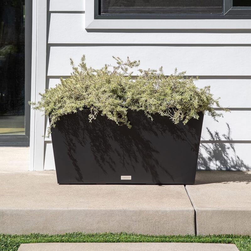 veradek pure series midori trough planter large rectangular planter for indoor or outdoor deckporch durable all weather 1 1
