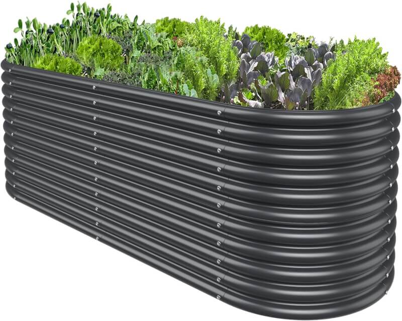 6FT(L)×3FT(W)×2FT(H) Raised Garden Bed Outdoor for Vegetable, Clearance Raised Garden Beds for Flower, Garden Planter Box for Herb, Succulent, Fruit-Dark Gray