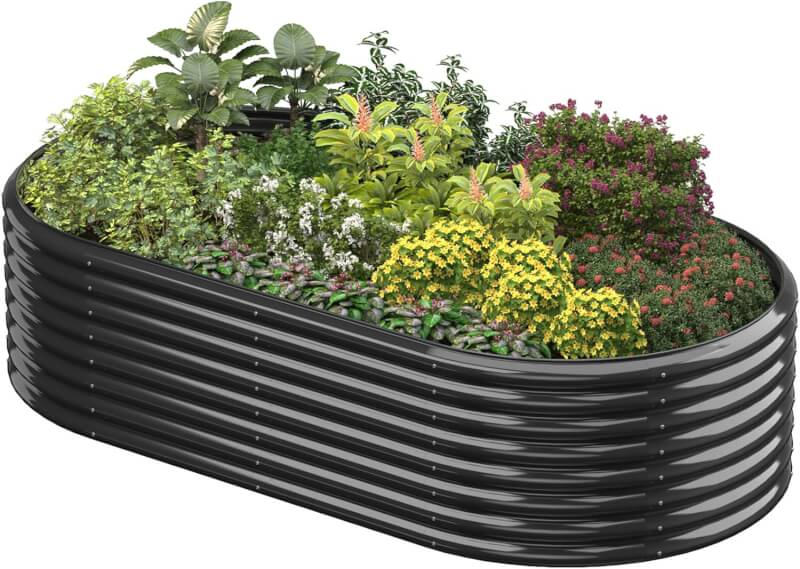 6FT(L)×3FT(W)×2FT(H) Raised Garden Bed Outdoor for Vegetable, Clearance Raised Garden Beds for Flower, Garden Planter Box for Herb, Succulent, Fruit-Dark Gray