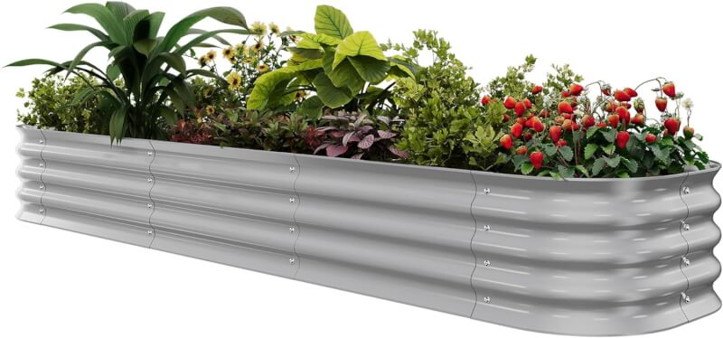 EAST OAK Raised Garden Bed Kits, Galvanized Raised Bed for Gardening Vegetables Flowers 4 x 2 x 1ft, Metal Raised Planter Bed for Water Trough, Garden Boxes and Metal Planters Outdoor Emerald Green