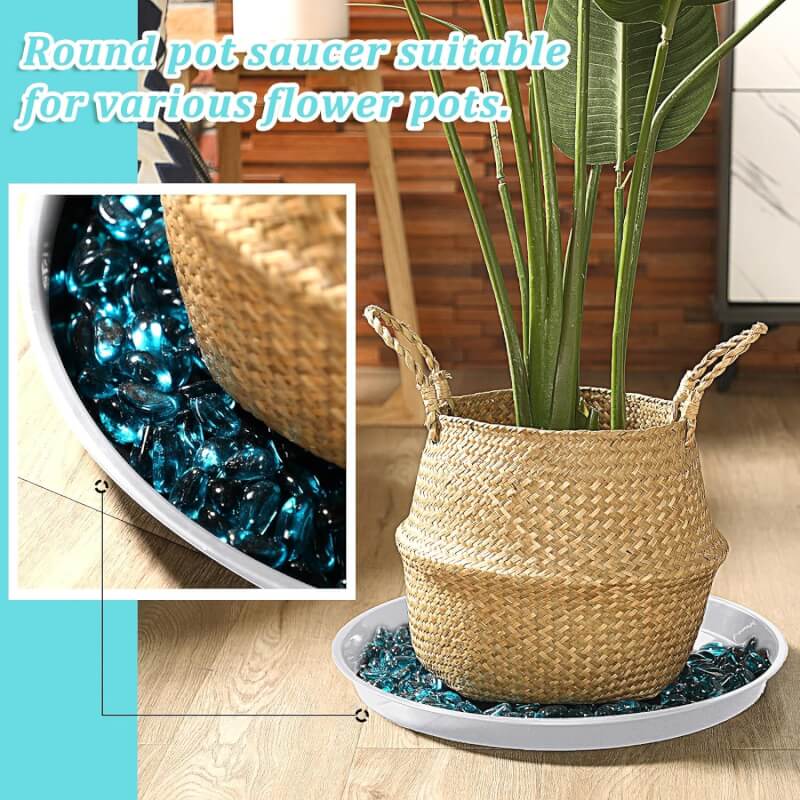 eccliy 6 pack plastic plant saucer heavy duty planter saucers large plant pot saucers plastic water trays for indoors an 3