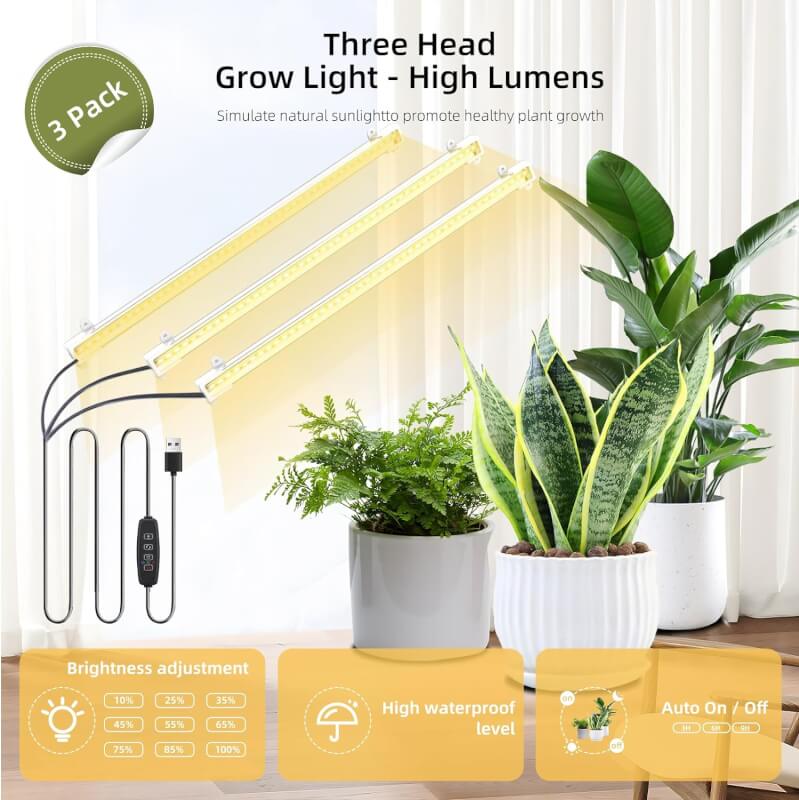 Hanging Plant Stand with Grow Light, 3 Tier Metal Plant Stand for Indoor Plants Multiple, Large Plant Shelf Display Holder, Ladder Shape Plant Rack for Living Room, Patio, Balcony