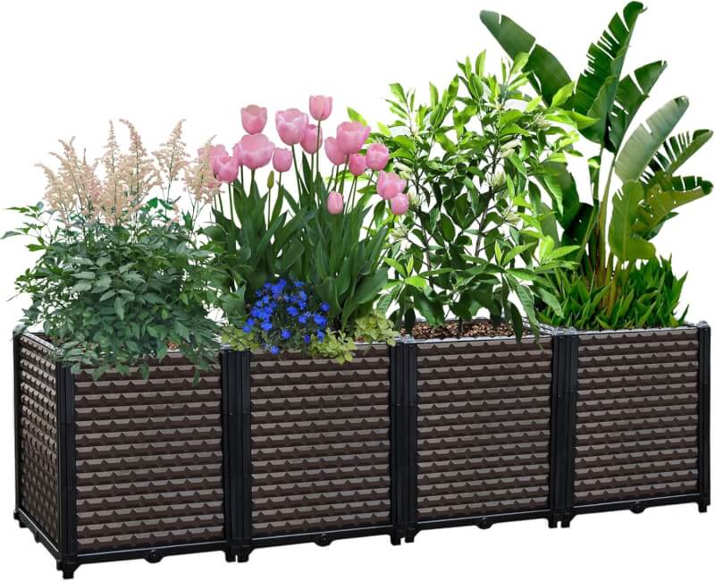 Large Planters for Outdoor Plants - Deepened 20 H, Raised Beds for Gardening Self Watering, Elevated Planter Box with Legs, Rectangular Garden Planters for Outdoor Plants Flowers, 62.9L x 15.7W