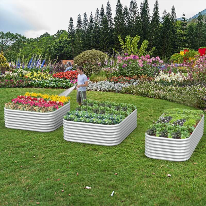 8ftl2ftw2fth raised garden bed outdoor for vegetable 9 in 1 adjustable clearance raised garden beds for flower garden pl 2